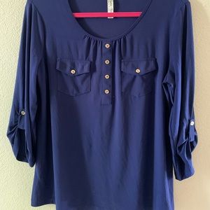 Blue button blouse